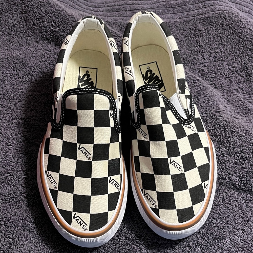 Vans stacked checkboard platform size 7.5 women’s EUC